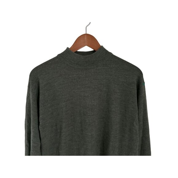 Metropolitan View Sweater Green Knit Italian Wool High Neck Pullover Size Large - Picture 3 of 9